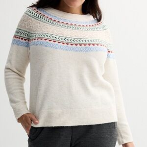 Croft & Barrow Ivory Fairisle Sweater